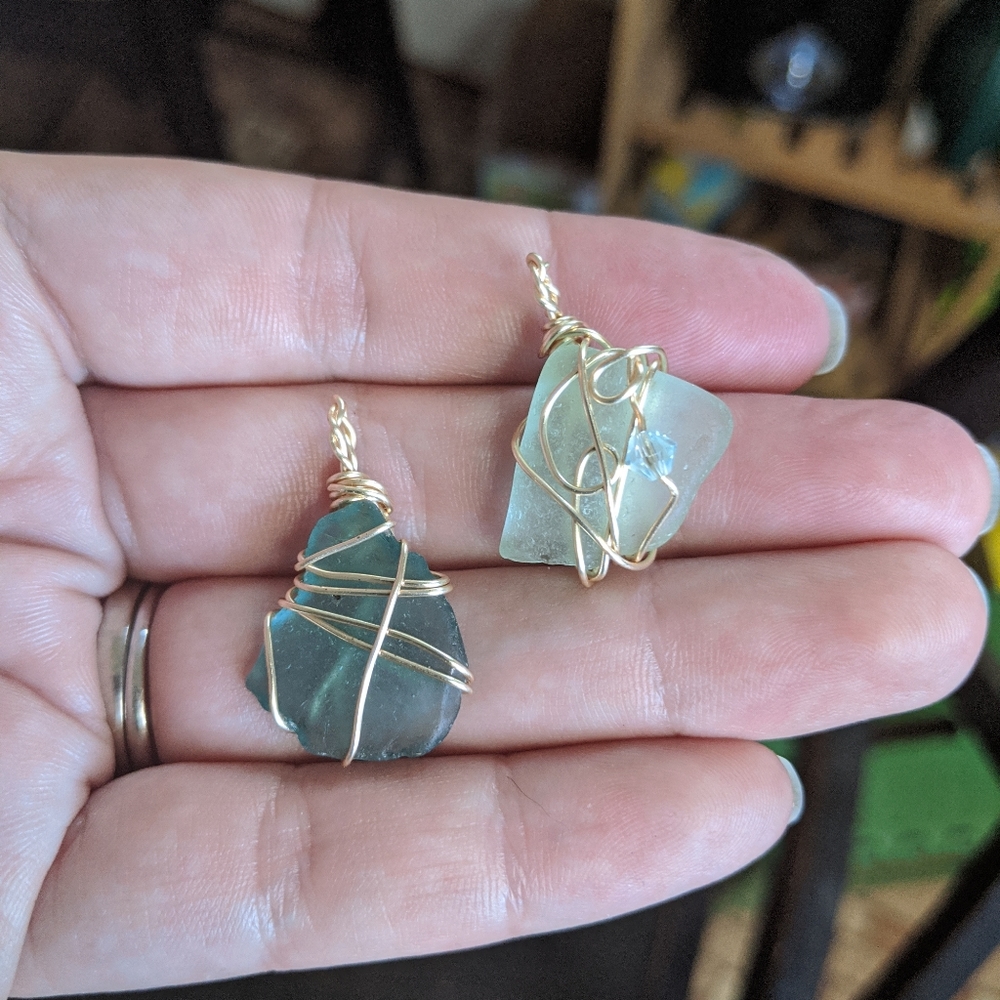 Wrapped Sea Glass from Maine 💙